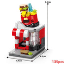 NEW Restaurant Dessert Coffee Pet Fruit Store Street View Food House Building Blocks Kit Girls Bricks Model Kids Toy Children