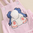 Adorable Infant Easter Jumpsuit with Bunny Applique and Matching Bow Headband for Baby Girl s First Easter Celebration