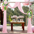 2pcs Sage Green Wedding Arch Chiffon Sheer Drapes ,Wedding Arch Drapes Sheer Backdrop Curtain for Wedding Ceremony Party Decor