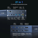Acasis 40Gbps 21-in-1 USB-C Docking Station| Max 90W Output 8K 60HZ TF SD 4.0 |USB-C Hub for Video Editing & Pro Workstation