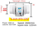 4"5"6" Electric Exhaust Fan Silent Pipe Duct Fan Bathroom Extractor Ventilation Kitchen Toilet Wall Air Cleaning Window Fan