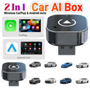 2 in 1 Wireless CarPlay Android Auto Adapter Smart USB Dongle Auto Connect Plug & Play Adapter for Factory Wired CarPlay Cars