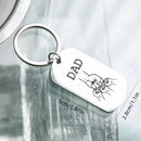 1Pc Creative Stainless steel Keychain For Dad, Gifts For Father's Day, Engraved Family Key Chain