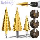 3-12mm 4-12mm 4-20mm HSS Straight Groove Step Drill Bit Set Titanium Coated Wood Metal Hole Cutter Core Drill Bit Set