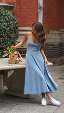 Fashion Spaghetti Strap Dresses For Women Summer Casual Beach Vestidos Midi Dress Sleeveless Slim A Line Dress