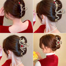 2024 Year Of The Dragon Shark Claw Clip Rhinestones Dragon Hair Claw Metal Hairpin Women Crab Clip Barrette Hair Accessories