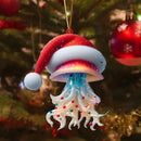 2D Christmas Tree Pendant 2D Flat Acrylic Xmas Tree Hanging Ornaments Cartoon Home Decor New Year Christmas Gifts