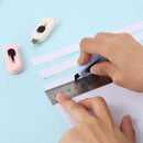 Kawaii Mini Pocket Utility Knife Express Box Paper Cutter Art Craft Wrapping Opener with Keychain Hole Office School Stationery