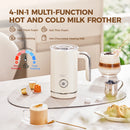 Cafelffe 4合1电动打奶器 起泡器 巧克力搅拌器 冷/热拿铁卡布奇诺全自动牛奶加热器 冷却器