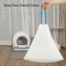 DOEL Self-Cleaning Cat Litter Box Poop Bags Drawstring Design 17x19in/45x50cm 4 Rolls Trash Bags 60 Counts Cat Litter Box Liners