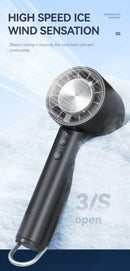 Small Fan Refrigeration Air Conditioner Portable Silent High-speed Led Display High Wind Power USB Charging Fan Handheld