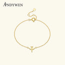 ANDYWEN 925纯银飞机吊坠手链 奢华简约女款 2024新品时尚简约精致珠宝礼品