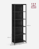 VASAGLE 6层LED书架，可调节灯光搁板，带钢架储物柜，30.3 x 60 x 178.6 厘米，适用于客厅