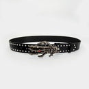 Unisex Jeans Belt Gothic Punk Y2k Designer Belts For Women Plus Size Skull Hand Heart Rivet Black Men's Belt Male Dark series