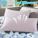 1-4PCS 48x74cm Ice Bean Pillowcase Summer Cooling Solid Color Cool Touch Fabric Washable for Air Conditioning Room