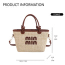 New Summer Beach Grass Woven Bag Women's Handbag Embroidered Thread Fashion Crossbody Bag Women's Unique Design Shoulder Bag