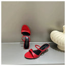 The 'Soleil' Square-Toe Silk Sandals