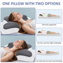 Ergonomic Butterfly Memory Foam Pillow Cooling Ice Silk Contour Cervical Support Pillow Orthopedic Neck Pain Relief Massage Bed Pillow Deep Sleep
