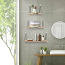 Floating Wall Shelves Rustic Wall Mounted Hanging Shelf Farmhouse Wall Bookshelf for Bathroom Kitchen Dining Living Room Wood Me