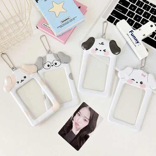 1PCS 3 Inch Photocard Holder Kawaii Kpop Photo Card Holder Keychain Ins Idol Photo Card Protector Photo Sleeves Bus Card Case