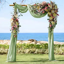 2pcs Sage Green Wedding Arch Chiffon Sheer Drapes ,Wedding Arch Drapes Sheer Backdrop Curtain for Wedding Ceremony Party Decor