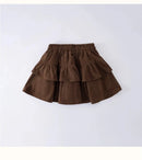 2025 Autumn and Winter New Girls Corduroy Skirt Children Trendy Cake Skirt Pleated Skirt with Safety Pants