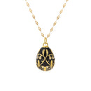 Greatera Colorful Enamel Easter Egg Pendant Necklaces for Women Guilloche Locket Egg Gold Plated Chain Necklaces Party Jewelry
