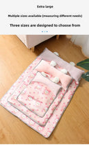 Dog's Nest Cat's Nest Summer Ice Silk Cold Mat Dog's Nest with Pillow Teddy Small Medium Sized Dog Bed Four Seasons Universal