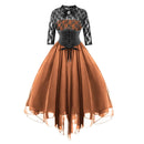 The Cogsworth | Lace-Up Corset Midi Dress