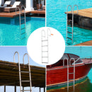 SucceBuy 3/4/5 Steps Removable Dock Ladder 350/500Lbs Load Pontoon Boat Ladder with Rubber Mat for Lake, Marine Boarding, Pool