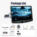 ESSGOO Android 14 4+64G Carplay Car Stereo Radio 1 DIN 10.1" Rotatable Screen GPS NAVI RDS w/ Microphone Knob Colorfull Button