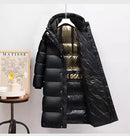The Obsidian Down | Hand-Crafted Shiny Puffer with White Duck Down Insulation