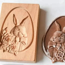 DIY Wooden Shortbread Mold Raspberry Heart Carved Gingerbread Cookie Mold Kitchen Cutter Molds For Valentine's Day Easter Party