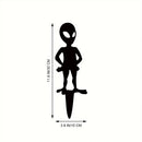 Abstract Alien Silhouette Garden Stake, Father's Day Metal Outdoor Home Decor, Lawn Art for Yard, Patio, Flowerbed