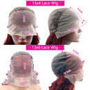 99J Colored Lace Front Human Hair Wigs Straight Burgundy 13x4 HD Transparent Full Lace Frontal Wig Red Glueless Wigs For Women