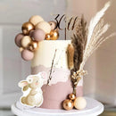 1Set Bunny Cream Gold Balls Cake Toppers Butterfly Rabbit Birthday Cake Decorations Bear Birthday Baby Shower Cupcake Topper
