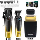 VGR V-996 男士专业理发器，带 DLC 刀片，7000 RPM，LED 显示屏，理发店无绳专业修剪器
