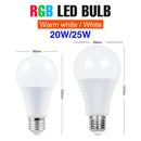 RGB Neon Light E27 Rainbow Lamp 220V LED Colorful Bulb With IR Remote Control 20W 25W Bombillas LED Christmas Holiday Decoration