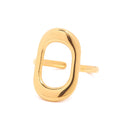 Youthway Metal Cutout Geometric Rectangular 18k Gold Plated Ring Texture Waterproof Jewelry for Women