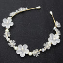 Spring Girls Bridal Pearl Hair Band Headdress Flower Wreath Bride Garland Head Hoop Headbands Hair Jewelry Gifts