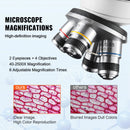 SucceBuy Compound Trinocular Microscope 40X-2500/40X-5000X Magnification Lab Microscope w/ LED Illumination & External Interface