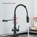 Drinking Water Kitchen Faucet Black Kitchen Sink Faucet Brass Kitchen Tap With Filter Faucet 360° Rotate Sink Mixer Dual Mode