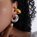 Punk Non Piercing Stainless Steel Gold Color Chunky Ear Cuff Unisex Bold Statement Thick Cartilage Cuff Earrings Hot