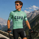 CSPD ATK men's cycling sportswear set summer lightweight cycling jersey sponge cushion cycling bib MTB cycling suit