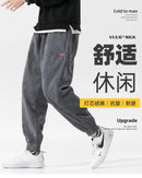 2026 Spring New Casual Loose Corduroy Solid Color Harem Pants Man Pockets All Match Fashion Male Trousers Streetwear Clothes