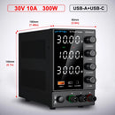 Wanptek DC Power Supply 30V 10A 60V 5A 120V 3A Adjustable Laboratory Power Supply with USB fast Charging Bench Power Supplies