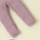 Infant Baby Girls Boys Leggings with Vertical Pattern, Elastic Waist Adjustable Solid Color Simple Spring Clothing 0-18M