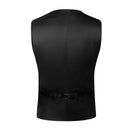 Luxury Men's Suit Vest Royal Blue Paisley Waistcoat with Neck Tie Handkerchief Cufflinks Wedding Prom Tuxedo Sleeves Vest