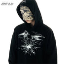 Punk Lyrical Print Clothing Oversized Hip Hop Pullover Streetwear Men's Hoodies Harajuku Fashion Tops Goth Hooded Sweatshirt Y2K