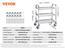 VEVOR Stainless Steel Cart 3/2/1 Layers Lab Utility Cart Medical Cart W/ Lockable Universal Wheels for Lab Clinic Kitchen Salon